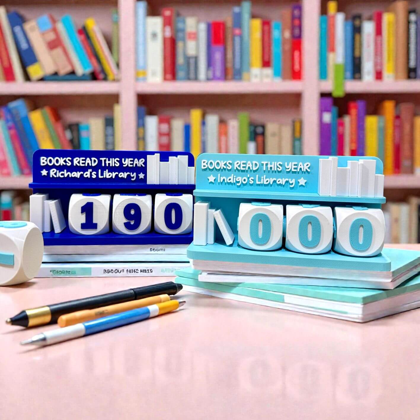 Personalised 3D Printed Reading Tracker | Books Read Counter (Up to 999 Books)