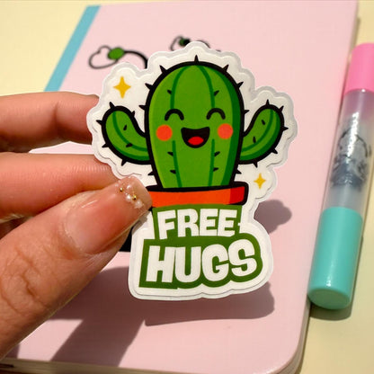 Free Hugs Cactus Sticker – Funny, Cute a little Sarcastic & Totally Adorable!