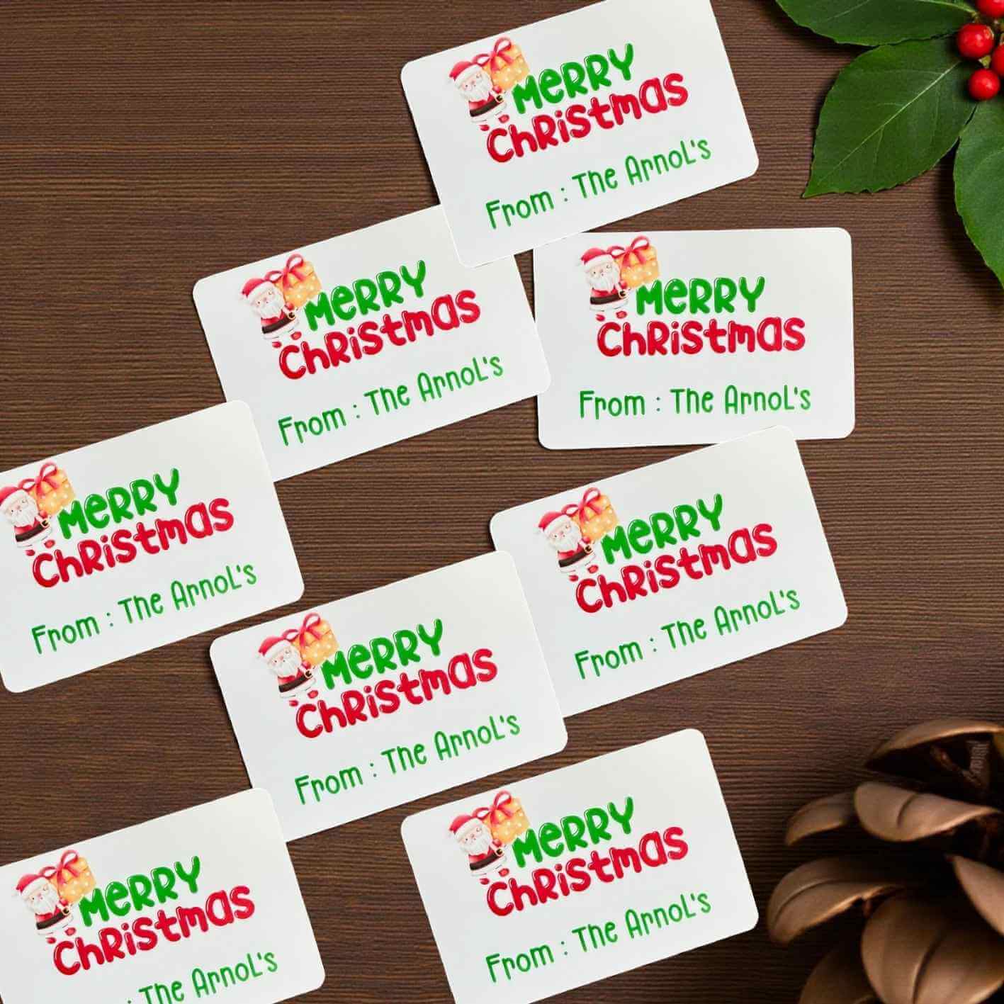 Personalised Christmas Sticker Tags Australia