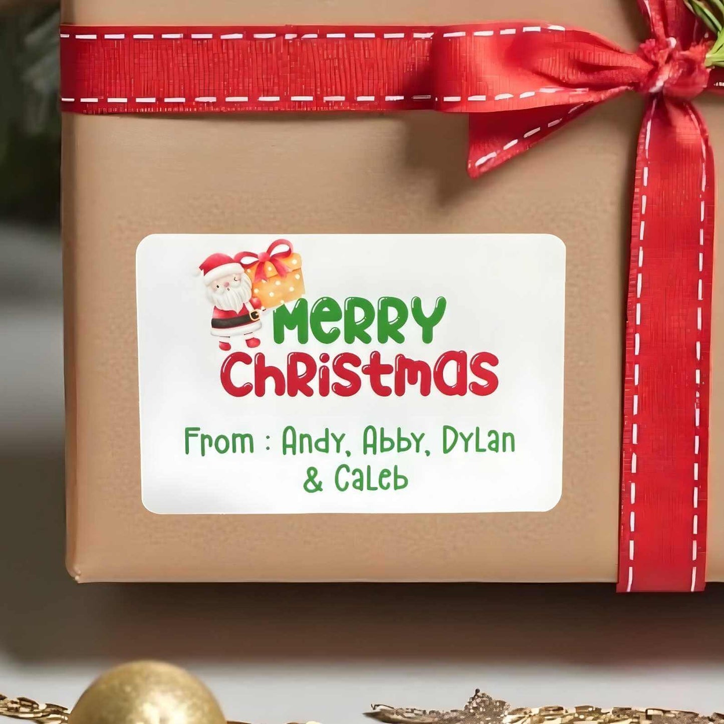 Personalised Christmas Sticker Tags Australia