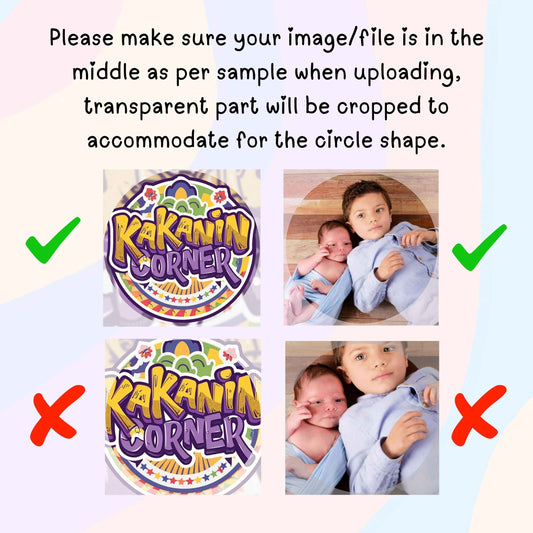 Guidelines for image upload with your circle sticker order.