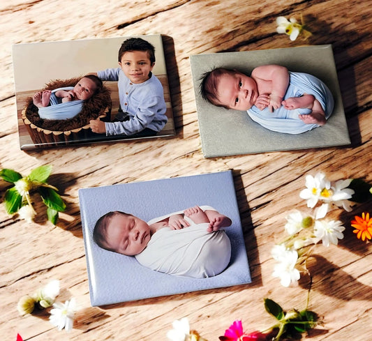 Three set of customised photo magnets with baby pictures 