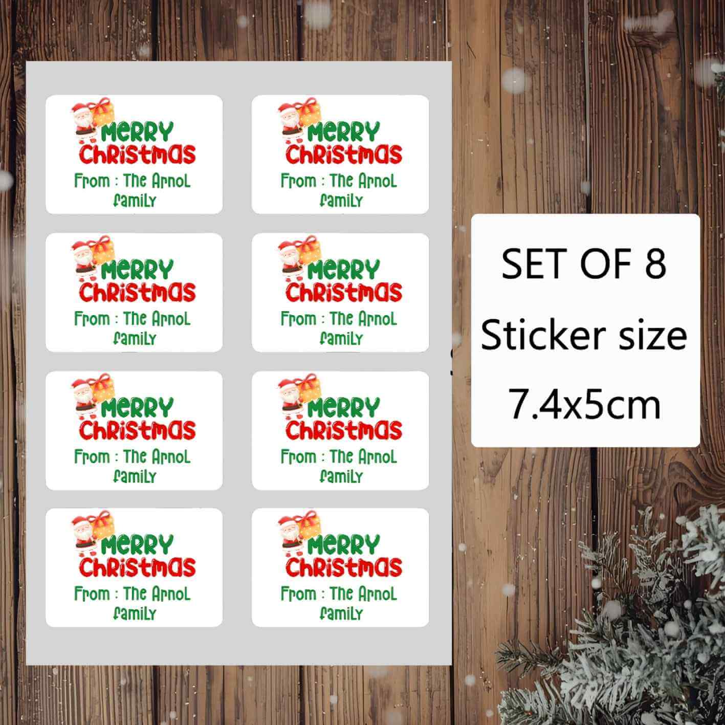 Personalised Christmas Sticker Tags Australia